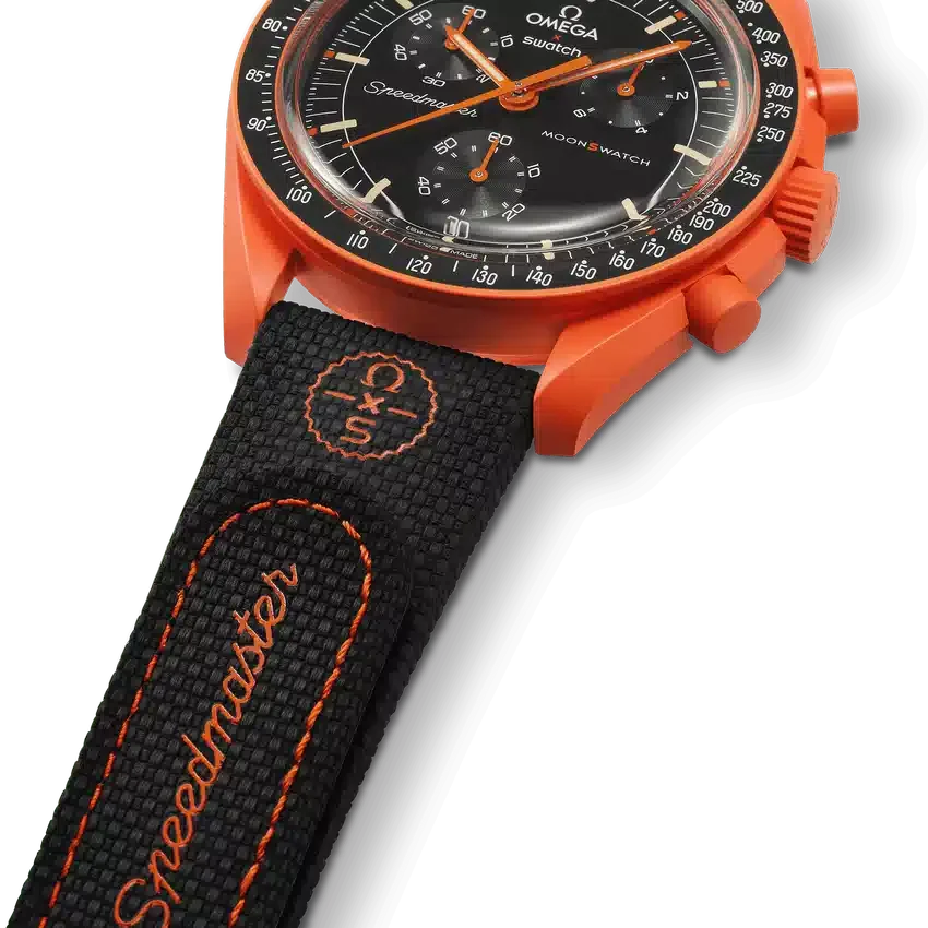 Moonswatch Black/Orange Rubber