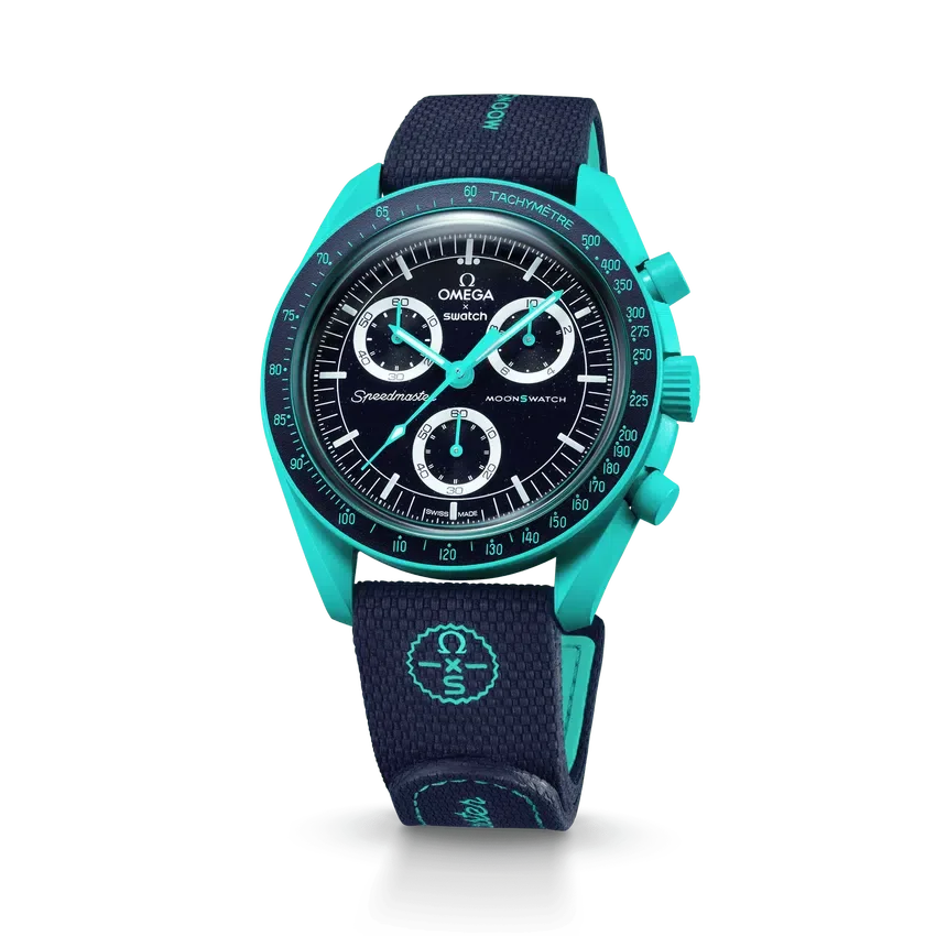 Moonswatch Dark Blue/Turquoise Rubber