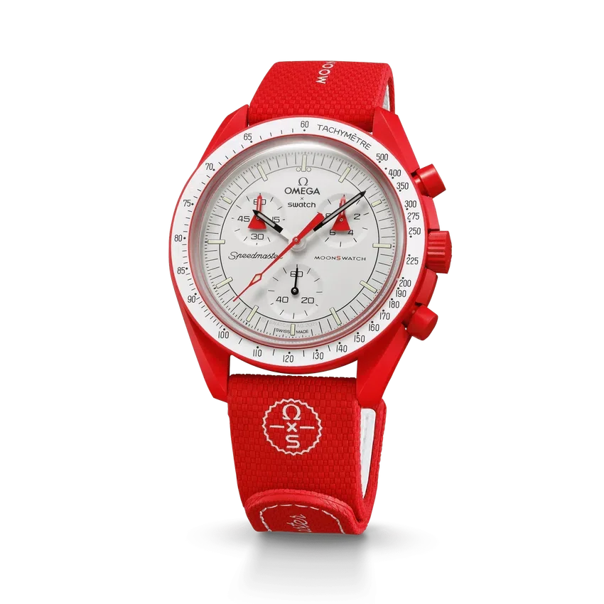 Moonswatch Red/White Rubber
